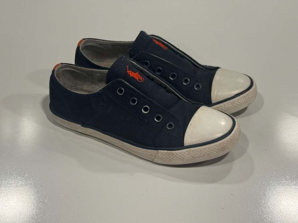 Polo Ralph Lauren Rowenn Navy Canvas Slip-On Sneakers Size 2